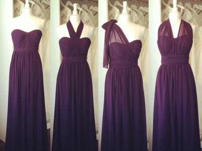 Pretty Purple sweatheart chiffon long bridesmaid dress summer beach bridesmaid dress