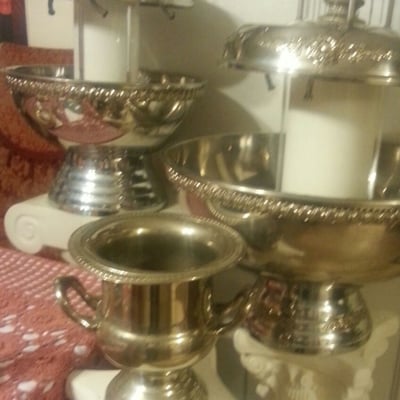 Silver champagne fountain 