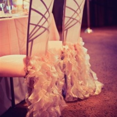 Ruffled chiavari chair covers
