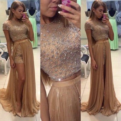 Prom dresses ,prom gowns ,high collar two pieces prom dresses ,long prom dress ,long prom gowns ,graduation dresses  ,homecoming,pd160155 - Thumbnail 4
