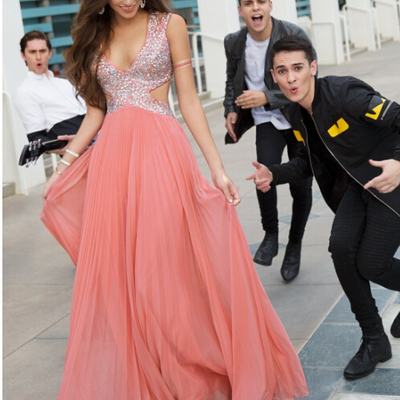 Prom dress,sweetheart prom dress,crystal prom dress,charming prom dress,chiffon prom dress, sleeveless prom gown, sexy prom dress,pd160156 - Thumbnail 1