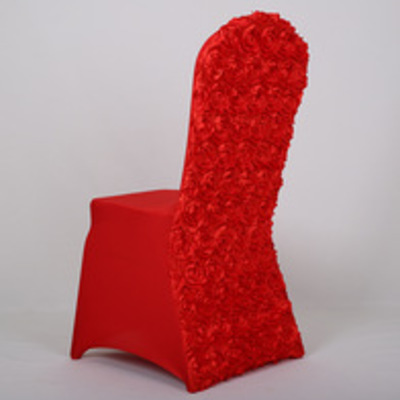 Rental: satin rosette spandex chair cover