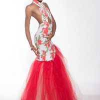 Floral A-Sym Tulle Dress - Thumbnail 2