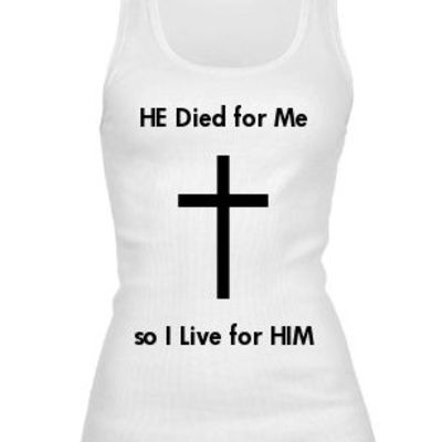 I live for him tank (white)