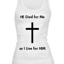 I Live for Him tank (white)