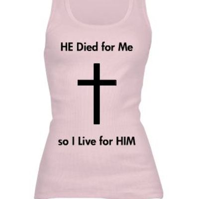 I live for him tank (pink)