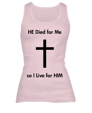 I Live for Him tank (pink)