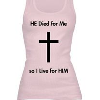 I Live for Him tank (pink)