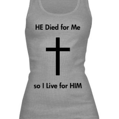 I live for him tank (gray)