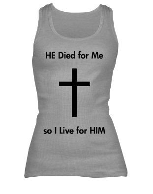 I Live for Him tank (gray)