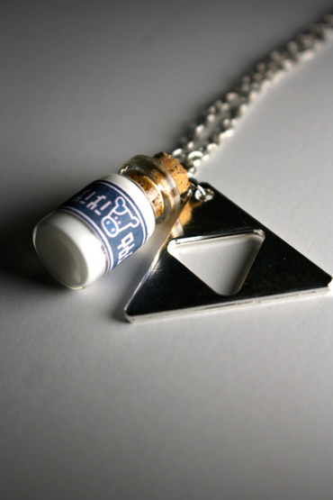 Legend of Zelda Lon Lon Milk and Triforce Necklace