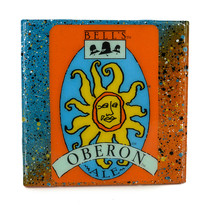 Handmade Coaster Bell's - Oberon craft beer label - Handmade Recycled Tile Coaster