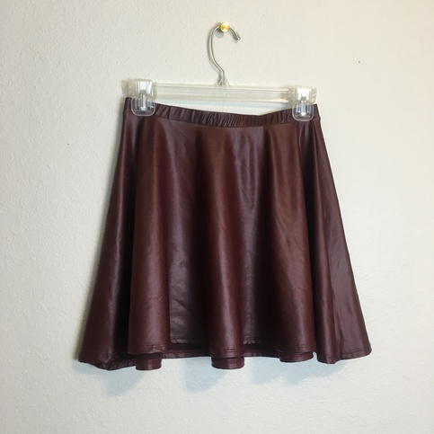 Faux Leather Skater Skirt