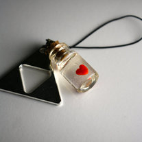 Legend of Zelda Heart in a bottle and triforce cellphone charm