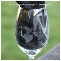 Etched Wine Glass for Nurses - Thumbnail 1