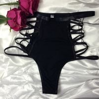 Black lace up sexy panties - Thumbnail 4