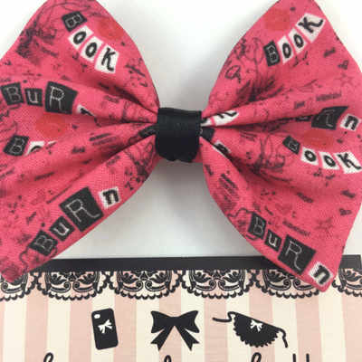 Sale! mean girls burn book hot pink hair bow cady heron regina george hair clip accessory - Thumbnail 3
