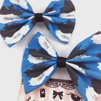 SALE! Okay Okay Water Colour Clouds Handmade Blue Fabric Hair Bow TFIOS Inspired Hair Clip Accessory - Thumbnail 2