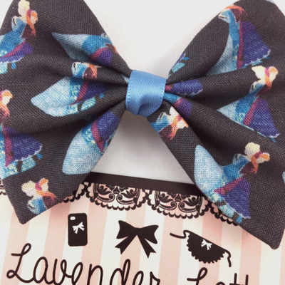 Queen elsa & princess anna -- sisters -- frozen dark blue fabric hair bow -- let it go -- disney hair clip - Thumbnail 5