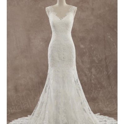 Shedress sleeveless floor-length lace wedding dress bridal gown - Thumbnail 5