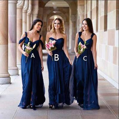 Beauty royal blue bridesmaid dresses with spaghetti straps prom dress long party dress long bridesmaid dress - Thumbnail 4