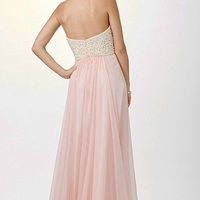 Beaded Chiffon Prom Dress with Pearls Floor Length pst420 - Thumbnail 1