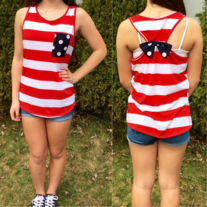 Striped Beauty Top in red