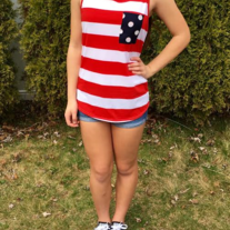 Striped Beauty Top in red - Thumbnail 2