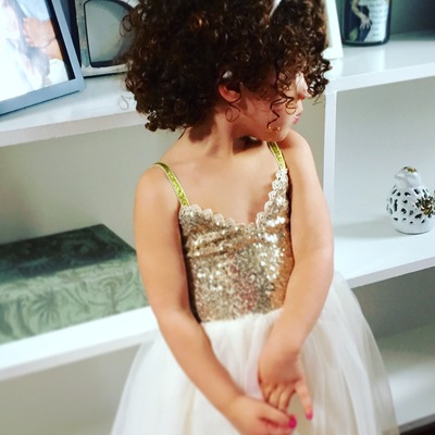 Ivory/gold sparkle tutu dress