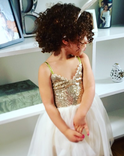 Ivory/Gold Sparkle Tutu Dress