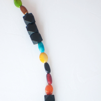 Ceramic Wood Beads Necklace NL1104 - Thumbnail 3