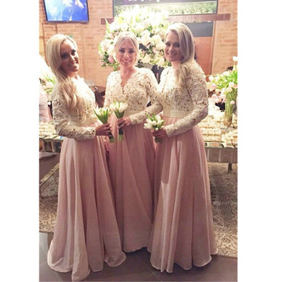 Lace bridesmaid dresses prom dress floor length pst0345