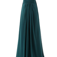 Teal Floor Length Chiffon Bridesmaid Dresses pst0238 - Thumbnail 2