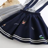 Gray/Navy Blue Kawaii Suspenders Skirt SP165498 - Thumbnail 3