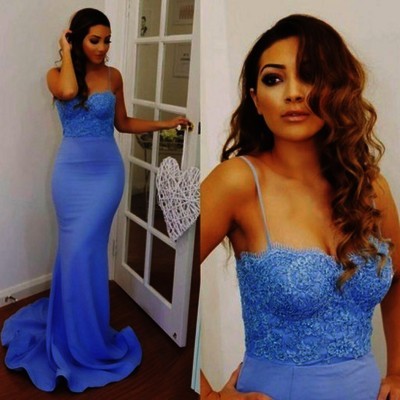 Blue prom dress,long prom dress,sheath prom dress, cheap prom dress, bridesmaid dress, evening dress, e2201 - Thumbnail 4