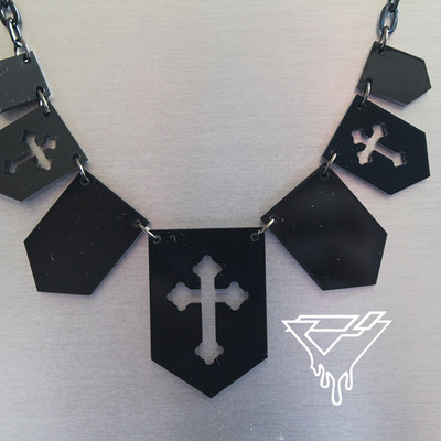 Medieval harlequin bib necklace