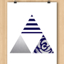Blue and Silver Triangles Art-1