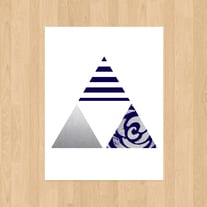 Blue and Silver Triangles Art