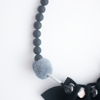 Wool Felt Glass Necklace NL1056 - Thumbnail 2