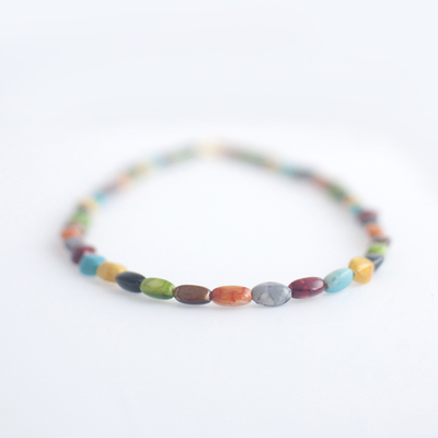 Multicolor ceramic beads necklace nl1076