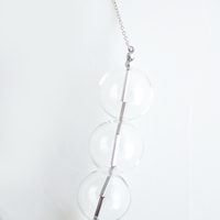 Glass Cotton Pearl Wood Necklace NL1059S - Thumbnail 2