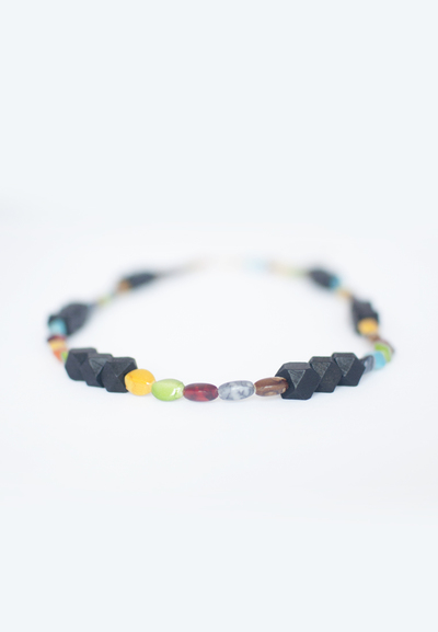 Ceramic Wood Beads Necklace NL1104