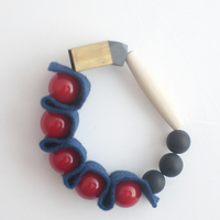 Felt Rubber Band Bracelet BL0930 - Thumbnail 2