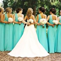 long Bridesmaid Dress, tiffany blue bridesmaid dress, cheap Bridesmaid Dress, chiffon Bridesmaid Dress, one shoulder bridesmaid dress, E1059 - Thumbnail 1