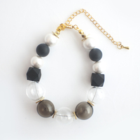 Cotton Pearl Glass Bracelet BL1113 - Thumbnail 4