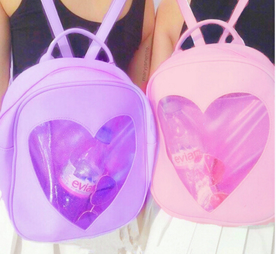 PASTEL TRANSPARENT HEART BACKPACK