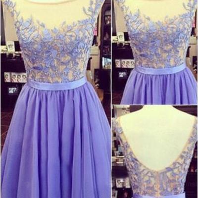  cute lavender lace open back mini homecoming dress,short prom dress