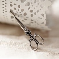 3D Scissors Hair Pin in Antique Silver
