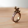 3D Rocking Horse Ring in Brass Colour (Size 7)-1