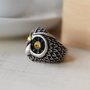 3D Night Owl Rings in Antique Silver (Size 7)-1